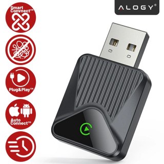 Adapter Bezprzewodowy Apple CarPlay i Android Auto do Auta, Plug & Play z Portem USB-A + Przejściówka USB-C, Szybkie Połączenie 