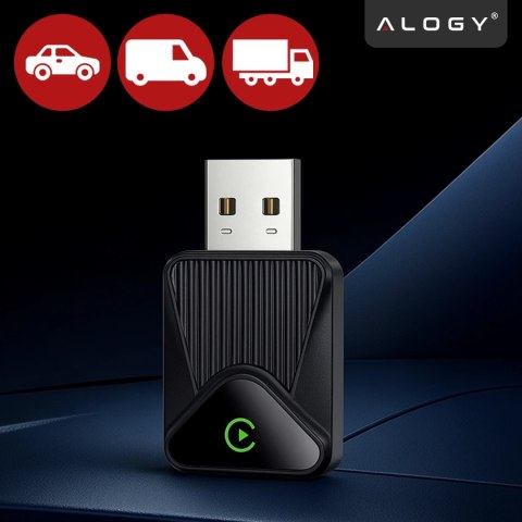 Adapter Bezprzewodowy Apple CarPlay i Android Auto do Auta, Plug & Play z Portem USB-A + Przejściówka USB-C, Szybkie Połączenie 