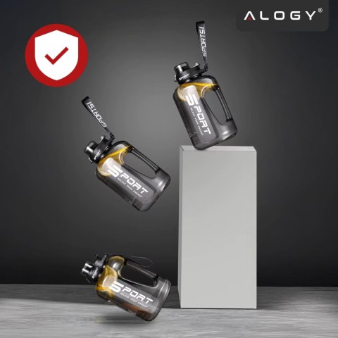 Duża Butelka Motywacyjna na Wodę 1.7L Bidon Sportowy z Miarką, Uchwytem i Pokrywką 2w1 (Dzióbek + Słomka), Wygodna i Szczelna, A