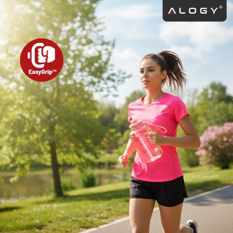 Duża Butelka Motywacyjna na Wodę 1.7L Bidon Sportowy z Miarką, Uchwytem i Pokrywką 2w1 (Dzióbek + Słomka), Wygodna i Szczelna, A