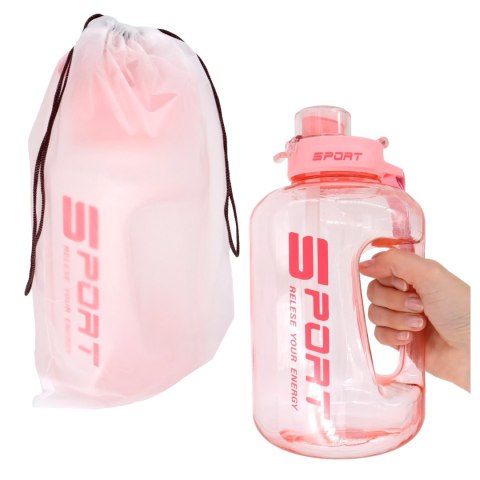 Duża Butelka Motywacyjna na Wodę 1.7L Bidon Sportowy z Miarką, Uchwytem i Pokrywką 2w1 (Dzióbek + Słomka), Wygodna i Szczelna, A