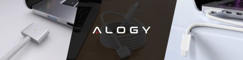 Kabel zasilający USB-C do MagSafe 3 - szybkie ładowanie 140W, przewód 2 m, do Apple MacBook, wytrzymały i bezpieczny - Alogy Pow