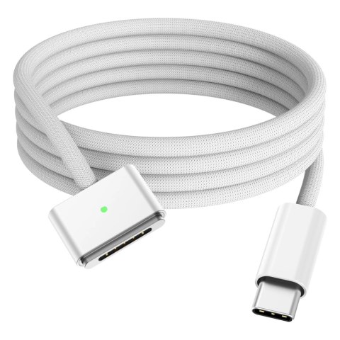 Kabel zasilający USB-C do MagSafe 3 - szybkie ładowanie 140W, przewód 2 m, do Apple MacBook, wytrzymały i bezpieczny - Alogy Pow