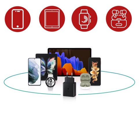 Ładowarka Sieciowa oryginalna Samsung EP-TA845 Szybkie Ładowanie Fast Charge 45W Czarna