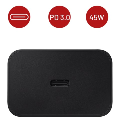 Ładowarka Sieciowa oryginalna Samsung EP-TA845 Szybkie Ładowanie Fast Charge 45W Czarna