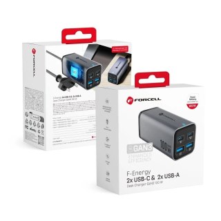 Ładowarka biurkowa Forcell GaN III 100W 2xUSB-C 2xUSB-A PD QC SFC