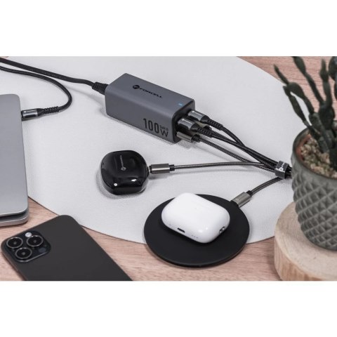 Ładowarka biurkowa Forcell GaN III 100W 2xUSB-C 2xUSB-A PD QC SFC