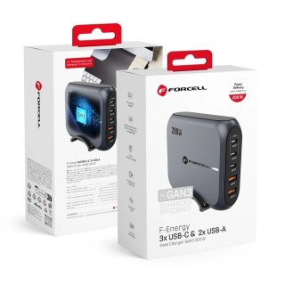 Ładowarka biurkowa Forcell GaN III 200W 3xUSB-C 2xUSB-A PD QC SFC