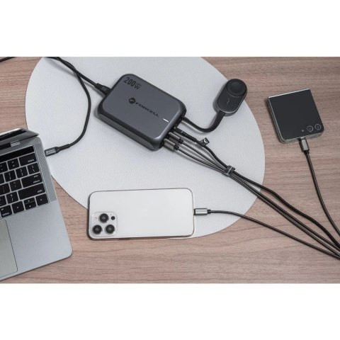 Ładowarka biurkowa Forcell GaN III 200W 3xUSB-C 2xUSB-A PD QC SFC