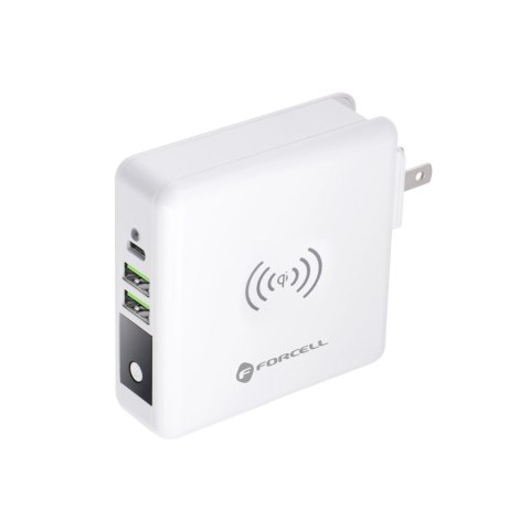 Ładowarka podróżna Forcell 4w1 8000mAh QC3.0 USB-C Powerbank Indukcja