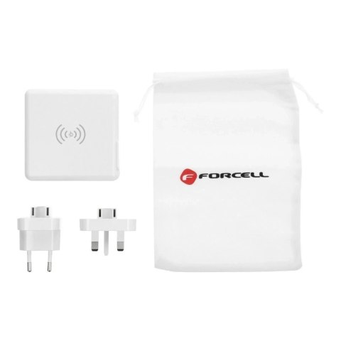 Ładowarka podróżna Forcell 4w1 8000mAh QC3.0 USB-C Powerbank Indukcja