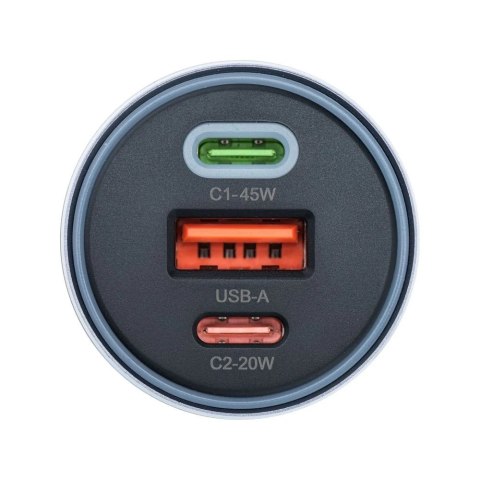 Ładowarka samochodowa Forcell 65W 2xUSB-C + USB-A Szybkie Ładowanie