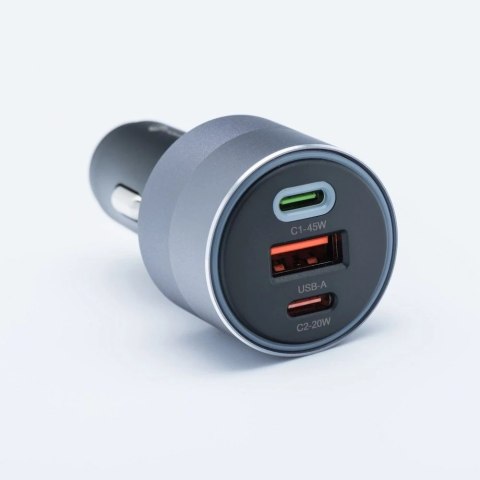 Ładowarka samochodowa Forcell 65W 2xUSB-C + USB-A Szybkie Ładowanie