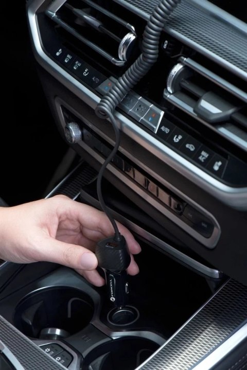 Ładowarka samochodowa Forcell Carbon 38W USB-C + USB QC 3.0 PD Kabel 1,5m