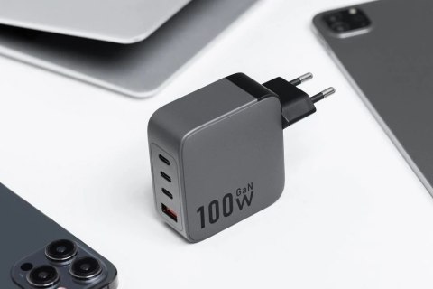 Ładowarka sieciowa Forcell GaN 100W 3xUSB-C 1xUSB-A PD QC SFC