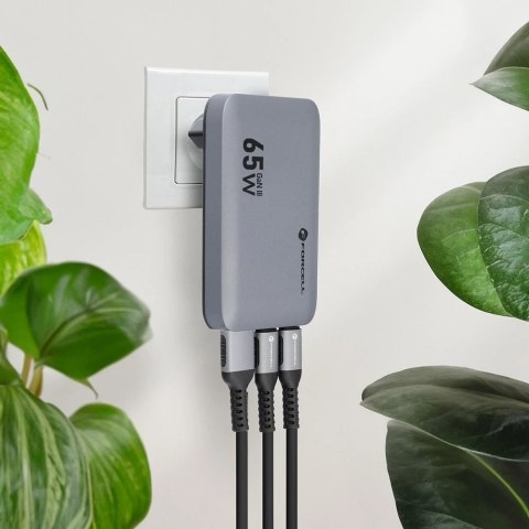 Ładowarka sieciowa Forcell GaN III 65W 2xUSB-C + USB-A PD QC SFC