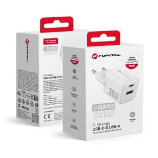 Ładowarka sieciowa Forcell Mini GaN III 35W USB-C + USB-A PD QC4.0