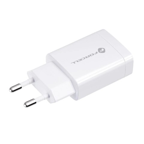 Ładowarka sieciowa Forcell QC 3.0 USB-C 18W + Kabel 1.2m Biała