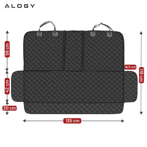 Mata Ochronna na Siedzenie Samochodowe XXL Pokrowiec na Tył Fotel, Osłona do Auta pod Fotelik, dla Psa i Zwierząt, Duża, Alogy S