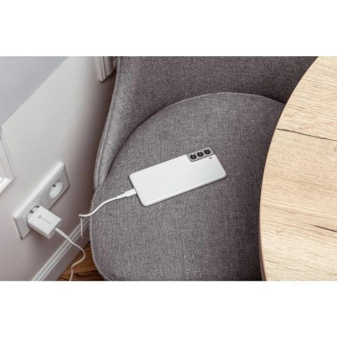 Szybka Ładowarka Forcell 25W PD QC 4.0 USB-C + kabel USB C do USB C biała