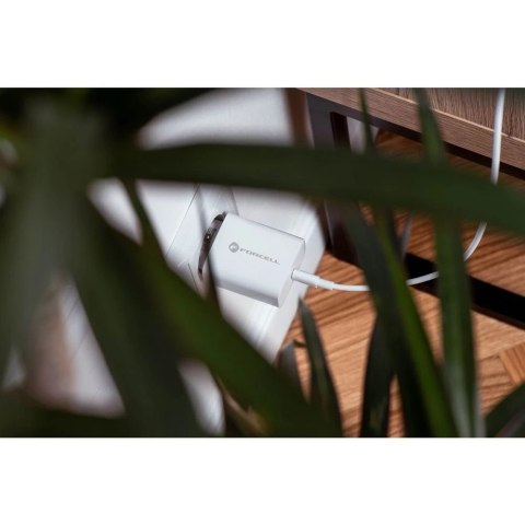 Szybka Ładowarka Forcell 25W PD QC 4.0 USB-C + kabel USB C do USB C biała