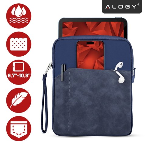 Torba Wsuwka Uniwersalna na tablet 9.7-10.8" z Smyczką i Kieszonką, Ochronna, Wodoodporna, Miękkie Wnętrze Alogy SleeveBag™ - Et