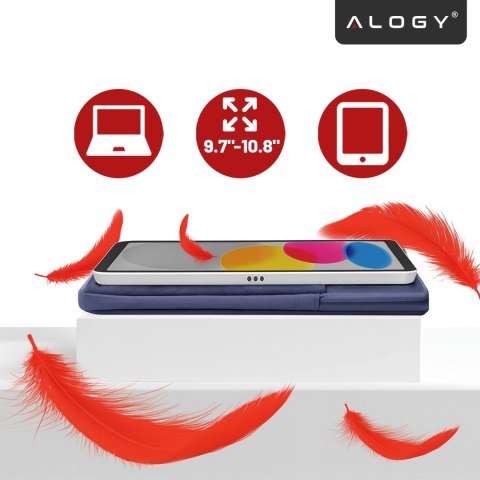 Torba Wsuwka Uniwersalna na tablet 9.7-10.8" z Smyczką i Kieszonką, Ochronna, Wodoodporna, Miękkie Wnętrze Alogy SleeveBag™ - Et