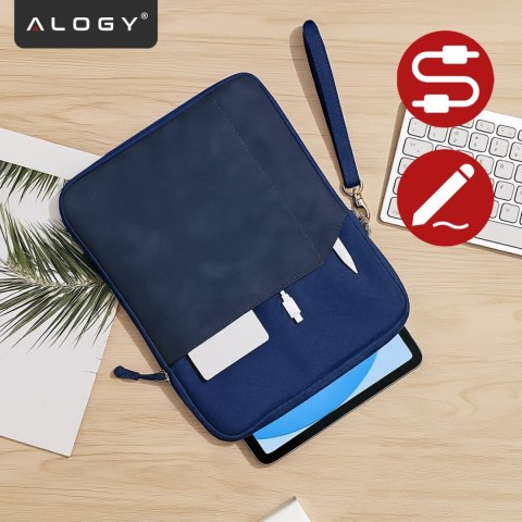 Torba Wsuwka Uniwersalna na tablet 9.7-10.8" z Smyczką i Kieszonką, Ochronna, Wodoodporna, Miękkie Wnętrze Alogy SleeveBag™ - Et