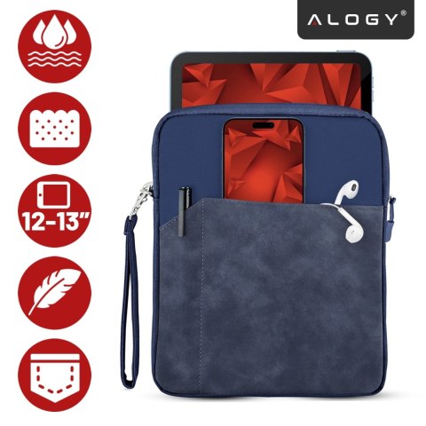 Torba Wsuwka Uniwersalna na tablet laptop 12-13" z Smyczką i Kieszonką, Ochronna, Wodoodporna, Miękkie Wnętrze Alogy SleeveBag™ 