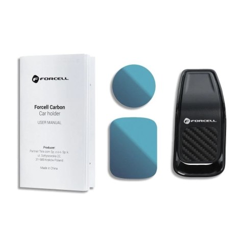 Uchwyt samochodowy FORCELL F-GRIP Carbon B060 magnetyczny do kratki czarny