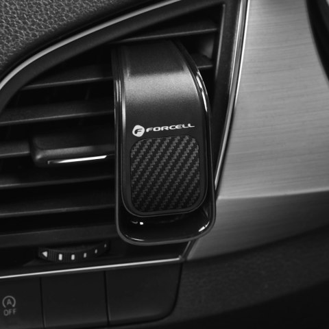 Uchwyt samochodowy FORCELL F-GRIP Carbon B060 magnetyczny do kratki czarny