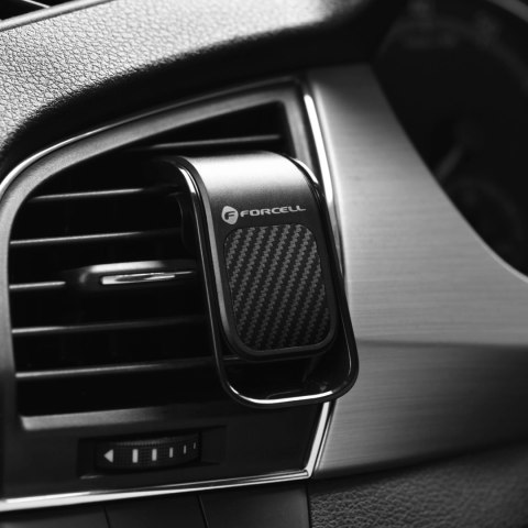 Uchwyt samochodowy FORCELL F-GRIP Carbon B060 magnetyczny do kratki czarny