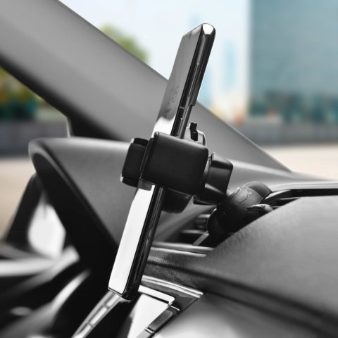 Uchwyt samochodowy FORCELL F-GRIP Carbon H-CF509 do kratki czarny