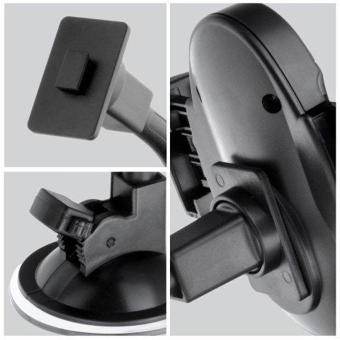 Uchwyt samochodowy Forcell Oval 2w1 Ramię 17 cm Szyba/Kratka Zaciskowy