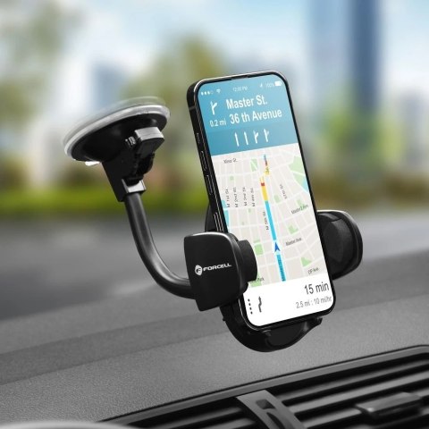 Uchwyt samochodowy Forcell Oval 2w1 Ramię 17 cm Szyba/Kratka Zaciskowy