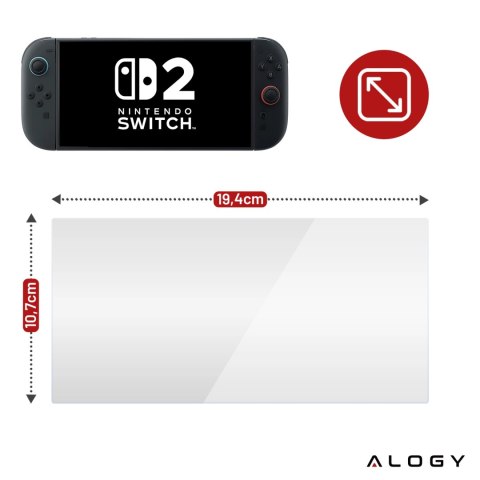2x Szkło Hartowane do Nintendo Switch 2 2025 ochronne szkiełko na ekran 9H Alogy Heavy Pro+™️ [2szt]
