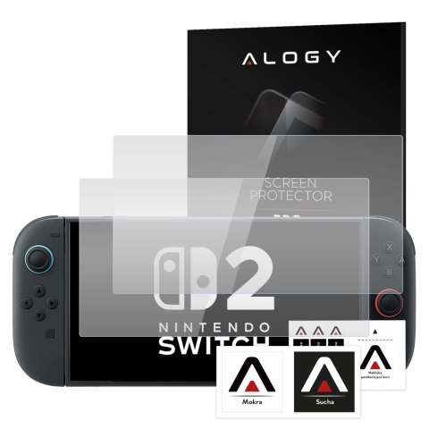 2x Szkło Hartowane do Nintendo Switch 2 2025 ochronne szkiełko na ekran 9H Alogy Heavy Pro+™️ [2szt]