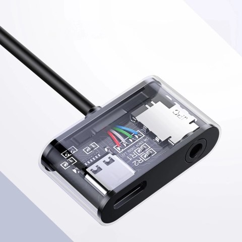 Adapter Ugreen CM193 USB-C do mini jack 3.5 mm + USB-C Ładowanie Szary