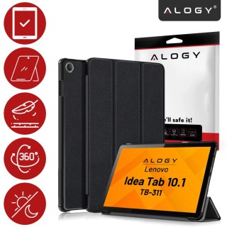Etui do Lenovo Tab 10.1 TB-311, Smukłe Ochronne z Klapką, Składana Okładka Slim, Alogy BookGuard™ - Czarne