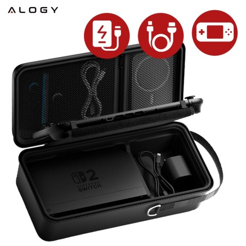 Pokrowiec do Nintendo Switch 2 2025 Torba Ochronna Duże Twarde Etui EVA, Kuferek, Wodoodporna, Lekka, z Uchwytami Alogy HardFoam