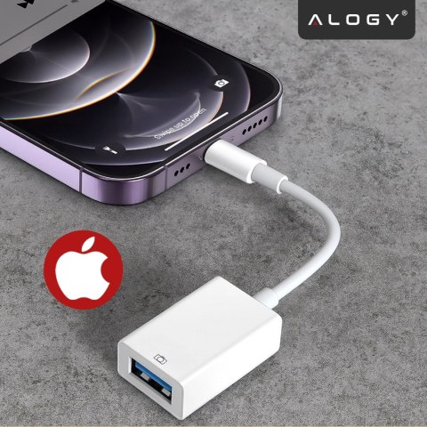 Przejściówka Adapter USB OTG USB-A 3.0 do Lightning, Kabel do iPhone i iPad, Obsługa Pendrive, Szybki Transfer Danych, Alogy OTG