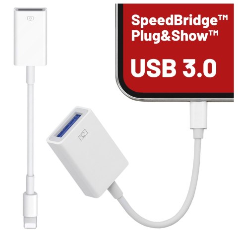 Przejściówka Adapter USB OTG USB-A 3.0 do Lightning, Kabel do iPhone i iPad, Obsługa Pendrive, Szybki Transfer Danych, Alogy OTG
