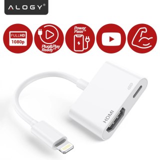 Przejściówka Lightning do HDMI i Lightning - adapter Full HD 60 Hz, łatwe podłączenie iPhone / iPad do TV lub projektora, Plug &