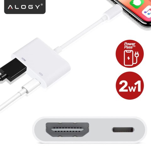 Przejściówka Lightning do HDMI i Lightning - adapter Full HD 60 Hz, łatwe podłączenie iPhone / iPad do TV lub projektora, Plug &