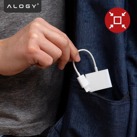 Przejściówka Lightning do HDMI i Lightning - adapter Full HD 60 Hz, łatwe podłączenie iPhone / iPad do TV lub projektora, Plug &