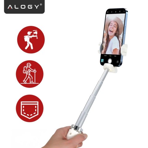 Selfie Stick Mini Tripod stabilny kompaktowy lekki Kijek do Selfie i Statyw Rozkładany 360° z Pilotem Bluetooth 10m, Stojak do Z
