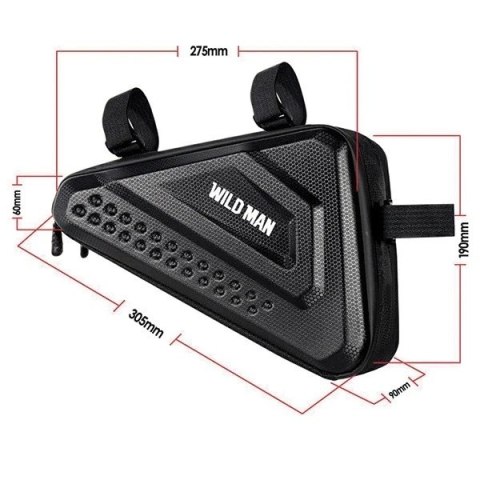 Etui na ramę roweru WILDMAN ES19 Sakwa 3L Wodoodporna Czarna