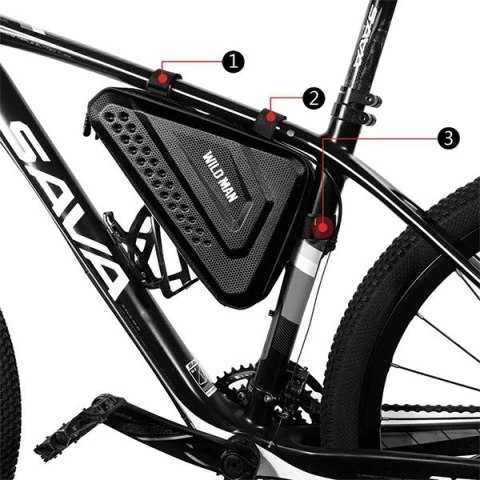 Etui na ramę roweru WILDMAN ES19 Sakwa 3L Wodoodporna Czarna