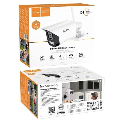 Kamera zewnętrzna Wi-Fi HOCO D4 Full HD, IR, kolor, IP65