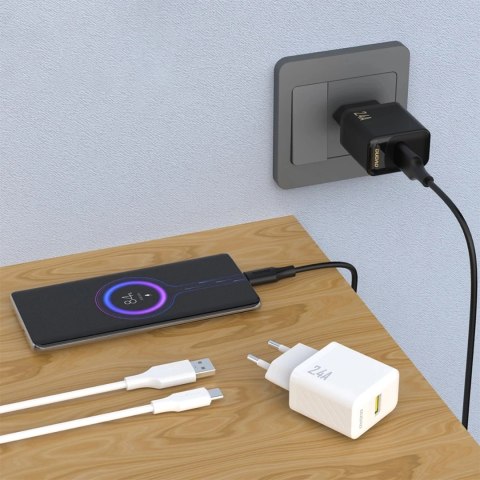 Ładowarka sieciowa Dudao A23 2.4A USB-A | Szybkie ładowanie | Biała